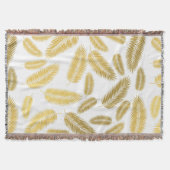 Faux Gold Palm Leaves Pattern Sherpa Blanket Deken (Voorkant)