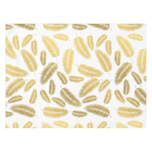 Faux Gold Palm Leaves Pattern Tafelkleed (Voorkant (Horizontaal))