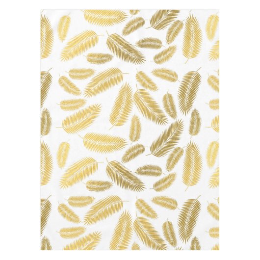 Faux Gold Palm Leaves Pattern Tafelkleed (Voorkant)