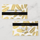 Faux Gold Palm Leaves Pattern Visitekaartje (Voorkant / Achterkant)