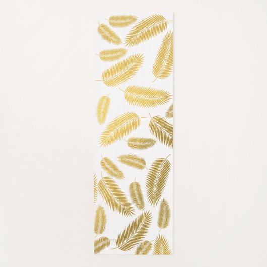 Faux Gold Palm Leaves Pattern Yogamat (Voorkant)