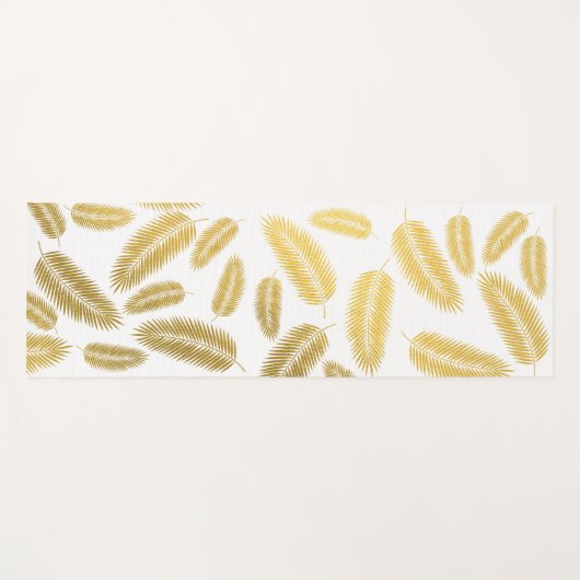 Faux Gold Palm Leaves Pattern Yogamat (Voorkant (horizontaal))