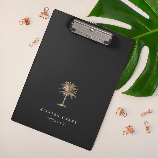 Faux Gold Palm Tree Logo Klembord