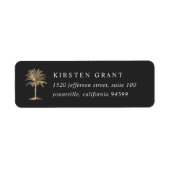 Faux Gold Palm Tree Logo Return-adres Etiket (Voorkant)
