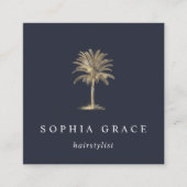 Faux Gold Palm Tree Logo Vierkante Visitekaartje (Voorkant)