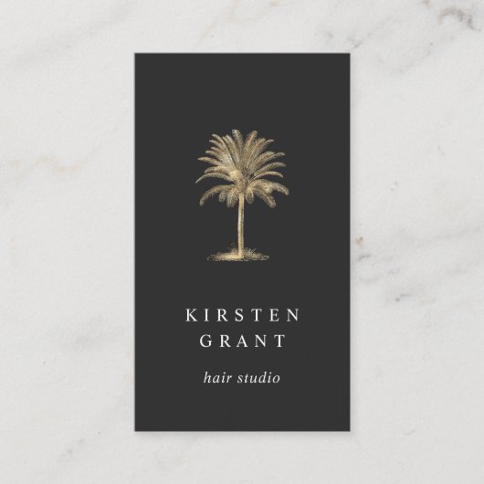 Faux Gold Palm Tree Logo Visitekaartje (Voorkant)