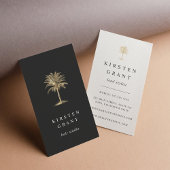 Faux Gold Palm Tree Logo Visitekaartje
