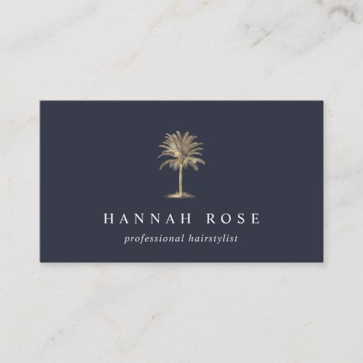 Faux Gold Palm Tree Logo Visitekaartje (Voorkant)