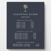 Faux Gold Palm Tree Pricing/Services-scherm Fotoplaat (Voorkant)