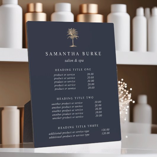 Faux Gold Palm Tree Pricing/Services-scherm Fotoplaat