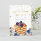 Faux Gold Pancake Bridal Brunch Uitnodiging (Staand voorkant)