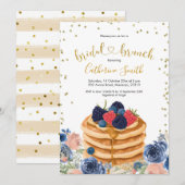 Faux Gold Pancake Bridal Brunch Uitnodiging (Voorkant / Achterkant)