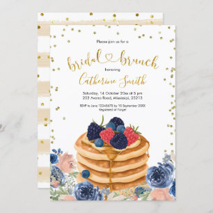 Faux Gold Pancake Bridal Brunch Uitnodiging