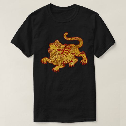 Faux Gold Pattern Tiger T-shirt (Design voorkant)