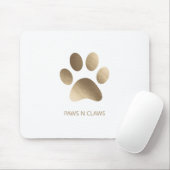 Faux Gold Paw Print op wit Muismat (Met muis)