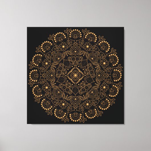 Faux Gold Pearl Bead Mandala Canvas Afdruk (Voorkant)
