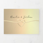 Faux Gold Photo Wedding Tri-Fold Uitnodiging (Cover)