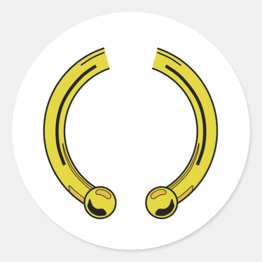 Faux Gold Piecing Ronde Sticker (Voorkant)