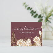 Faux Gold Pine bevat naalden op move roze Briefkaart (Staand voorkant)