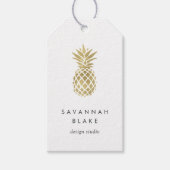 Faux Gold Pineappel Cadeaulabel (Voorkant)