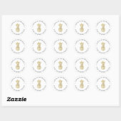 Faux Gold Pineappel Ronde Sticker (Vel)