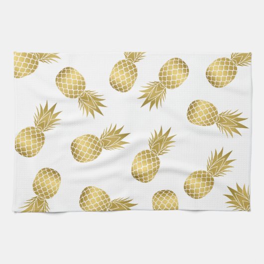Faux Gold Pineappels Theedoek (Horizontaal)