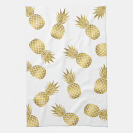 Faux Gold Pineappels Theedoek