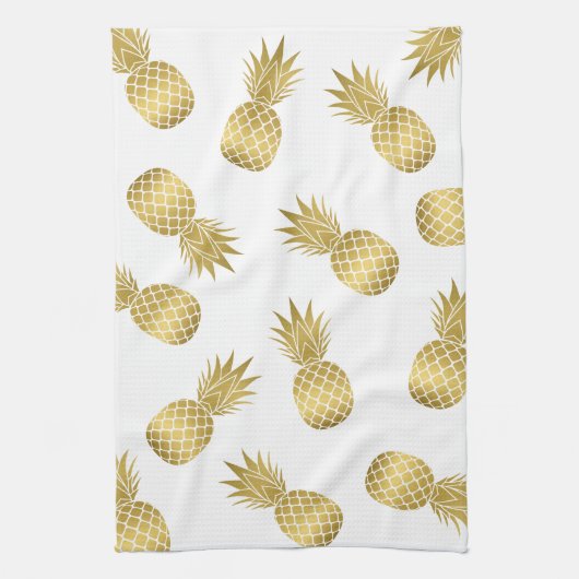 Faux Gold Pineappels Theedoek (Verticaal)