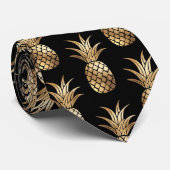 Faux Gold Pineappels, verstelbare Patroonkleurige  Stropdas (Opgerold)