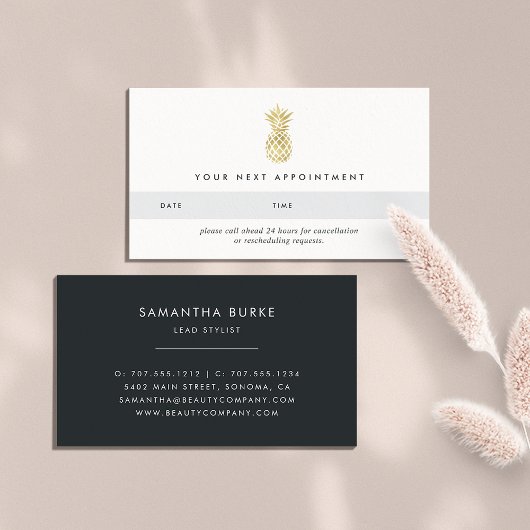 Faux Gold Pineapple Appointle Kaarten Afsprakenkaartje