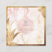 FAUX GOLD PINEAPPLE+BLUSH PINK MARBLE VIERKANTE VISITEKAARTJE (Achterkant)