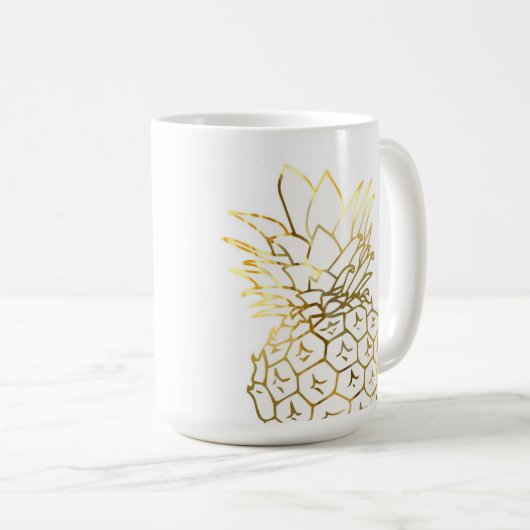 Faux Gold Pineapple Coffee Mok (Voorkant rechts)
