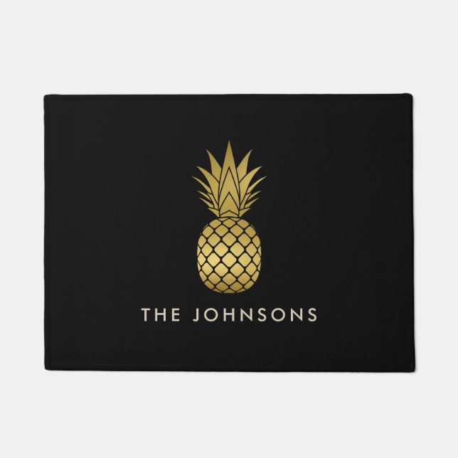 Faux Gold Pineapple Doormat Deurmat (Voorkant)