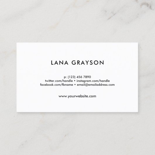 Faux Gold Pineapple en groene reuzenroze Visitekaartje (Achterkant)