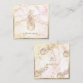 FAUX GOLD PINEAPPLE+MARBLE VIERKANTE VISITEKAARTJE (Voorkant / Achterkant)