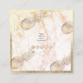 FAUX GOLD PINEAPPLE+MARBLE VIERKANTE VISITEKAARTJE (Achterkant)