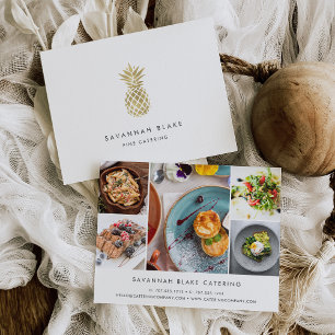 Faux Gold Pineapple Promotion Photo Collage Briefkaart