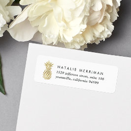 Faux Gold Pineapple Return-adres Etiket