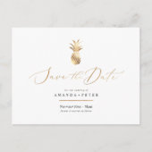 Faux Gold Pineapple Save the Date Briefkaart (Voorkant)