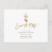 Faux Gold Pineapple Save the Date briefkaarten (Voorkant)