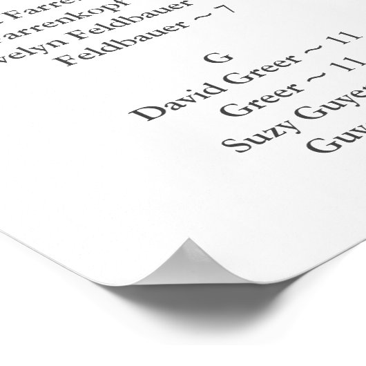 FAUX GOLD PINEAPPLE SEINGESCHART, ALFABETISCH POSTER (Hoek)