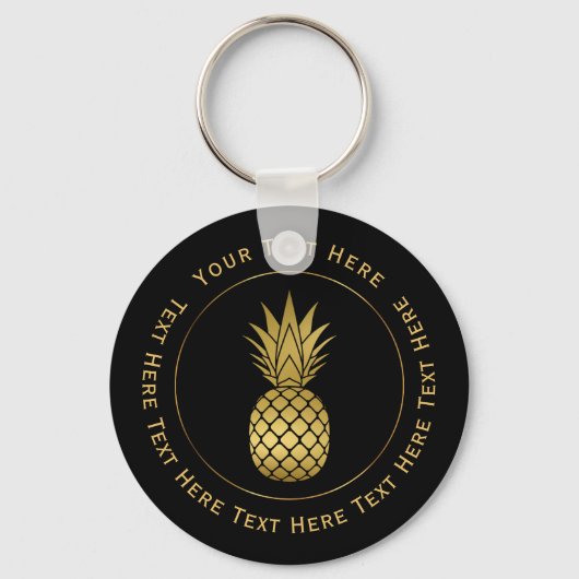 Faux Gold Pineapple Sleutelhanger (Voorkant)