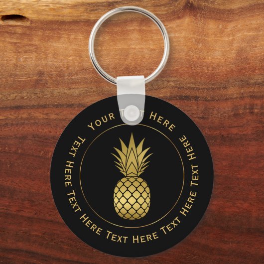 Faux Gold Pineapple Sleutelhanger (Voorkant)