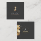 FAUX GOLD PINEAPPLES DIY ACHTERGROND VIERKANTE VISITEKAARTJE (Voorkant / Achterkant)