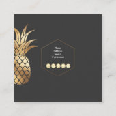 FAUX GOLD PINEAPPLES DIY ACHTERGROND VIERKANTE VISITEKAARTJE (Achterkant)