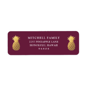 Faux Gold Pineapples op Bourgogne Etiket