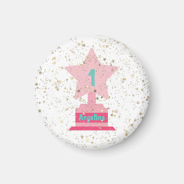 Faux Gold Pink Blauwgroen Trophy Stars Meestal Mod Magneet