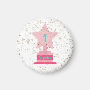 Faux Gold Pink Blauwgroen Trophy Stars Meestal Mod Magneet