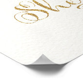 Faux Gold & Pink Nursery Art Boho Calligrafie Poster (Hoek)