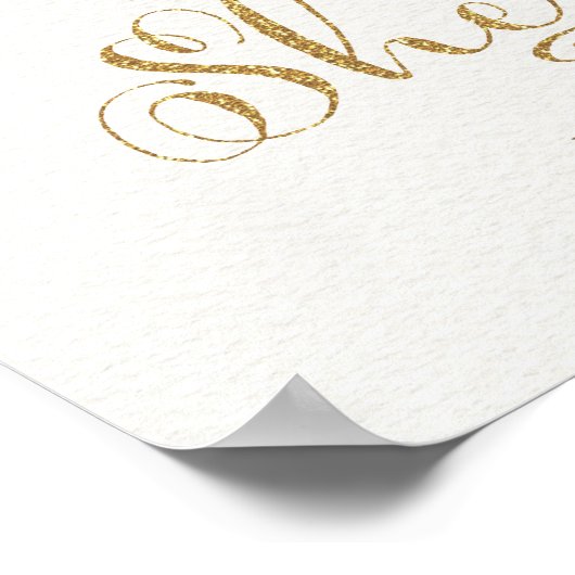 Faux Gold & Pink Nursery Art Boho Calligrafie Poster (Hoek)